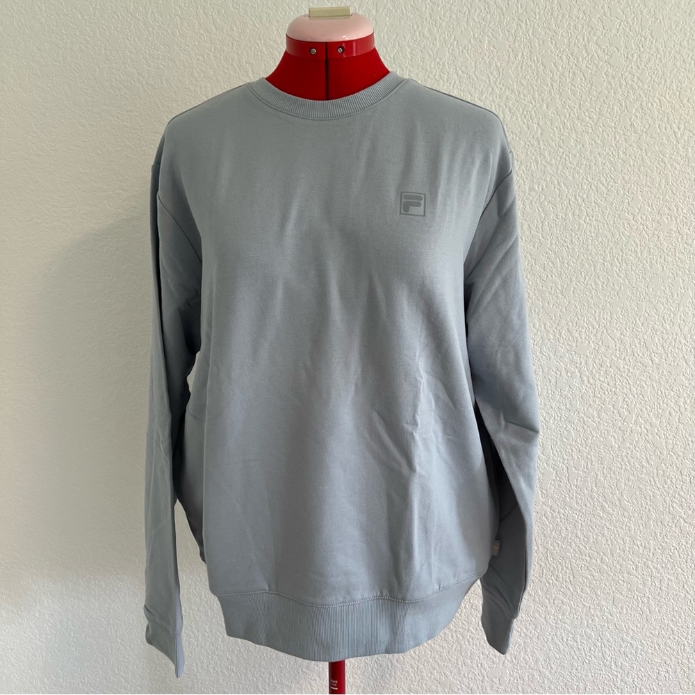 NWT Fila Fog Blue Crewneck Top Long Sleeve Sweatshirt Medium